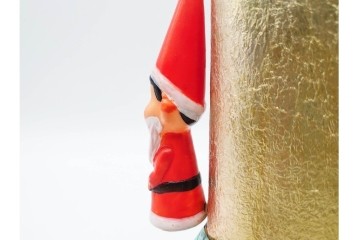 昭和レトロ　当時物　不二家　ソフビ製　サンタ姿のペコちゃんが可愛らしいクリスマスブーツなどのセット　(R-089673)