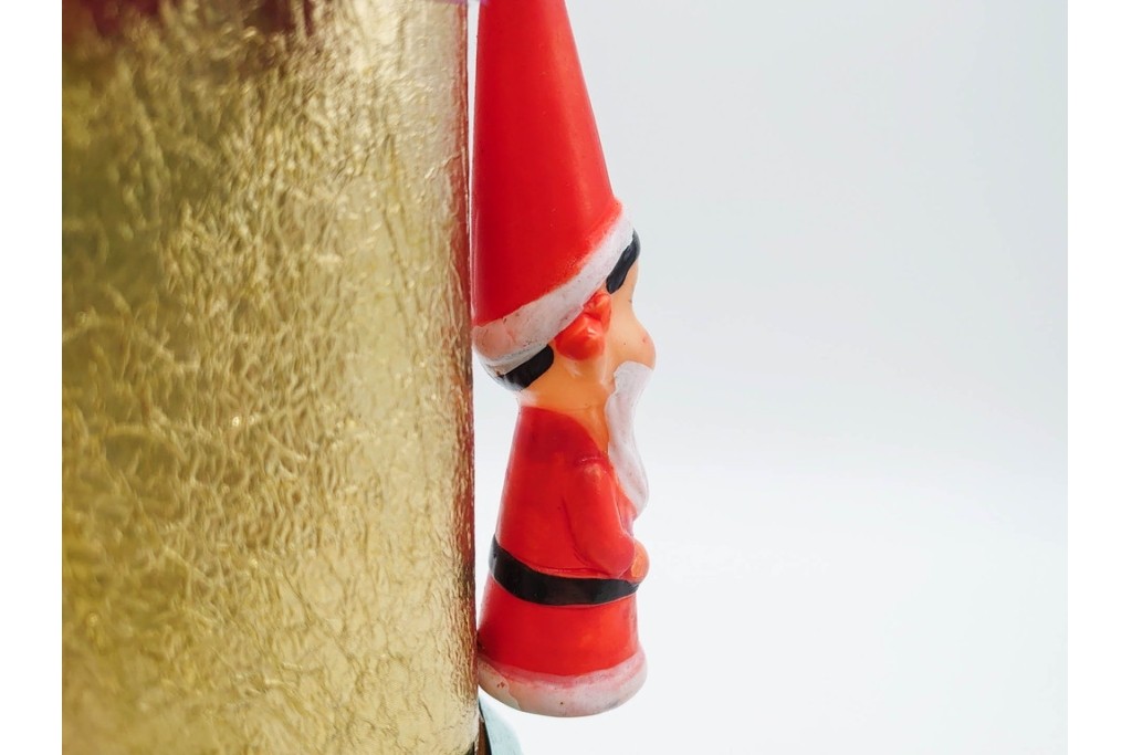 昭和レトロ　当時物　不二家　ソフビ製　サンタ姿のペコちゃんが可愛らしいクリスマスブーツなどのセット　(R-089673)