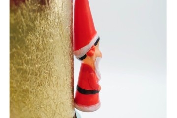 昭和レトロ　当時物　不二家　ソフビ製　サンタ姿のペコちゃんが可愛らしいクリスマスブーツなどのセット　(R-089673)