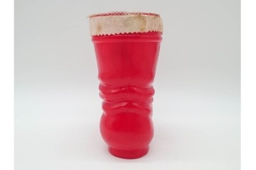 昭和レトロ　当時物　不二家　ソフビ製　サンタ姿のペコちゃんが可愛らしいクリスマスブーツ　(R-089674)