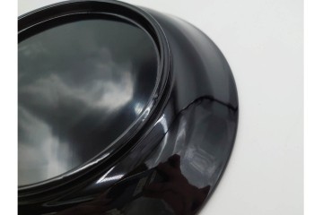 戦前　大正から昭和初期　木製漆器　蒔絵　直径約17cm(5.6寸)　気品漂う絵変わりの銘々皿6枚セット　外箱付き　(R-089678)