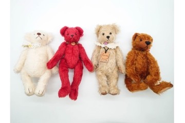 オリジナル/ハーマンテディ(Hermann Teddy)社　ロビンリブ　その他2点含むヴィンテージテディベア4点セット　(R-089684)