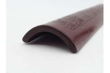 時代茶道具　竹彫　漢詩彫が施された茶合　(R-089687)