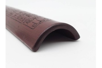 時代茶道具　竹彫　漢詩彫が施された茶合　(R-089687)