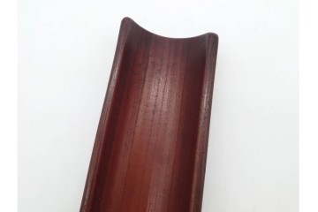 時代茶道具　竹彫　漢詩彫が施された茶合　(R-089687)