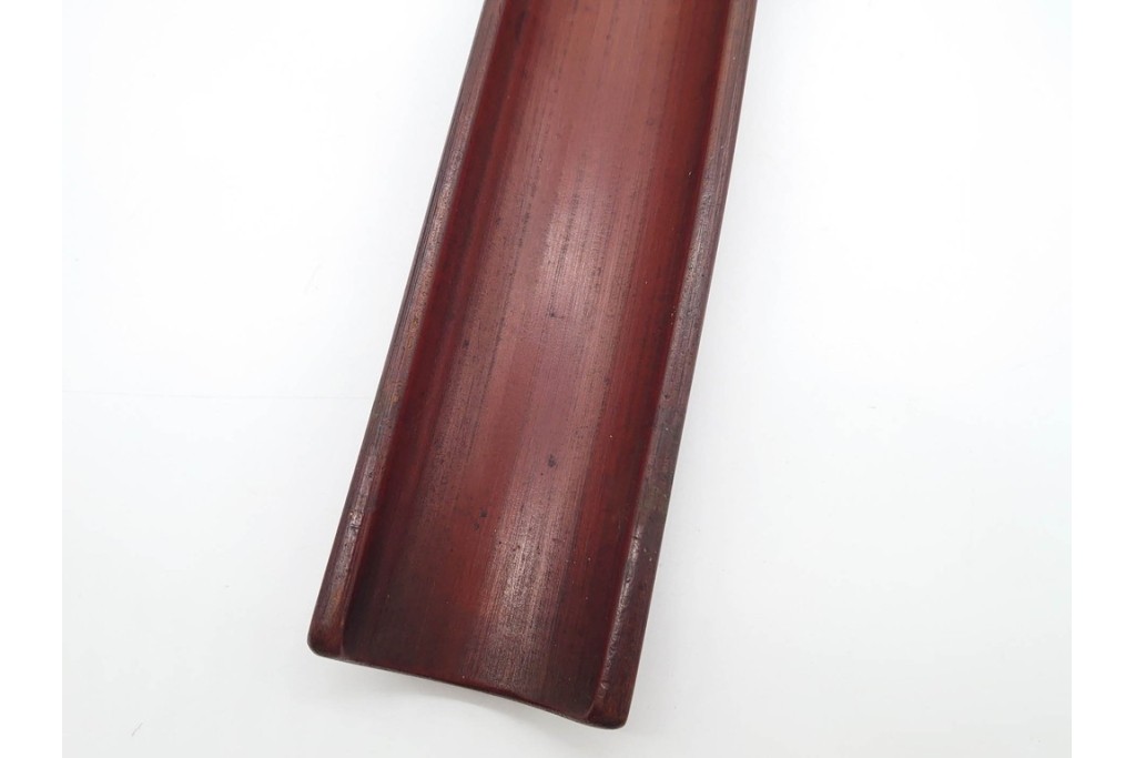 時代茶道具　竹彫　漢詩彫が施された茶合　(R-089687)