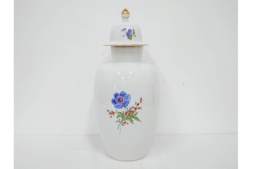 ドイツ製　Meissen(マイセン)　フラワーブーケ　高さ約53cm　華やかな蓋付きフラワーベース　外箱付き　(R-089689)