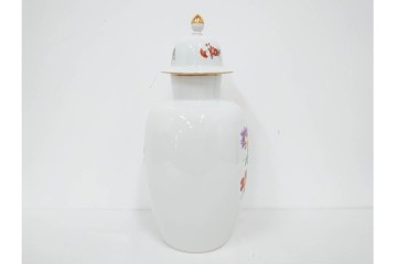 ドイツ製　Meissen(マイセン)　フラワーブーケ　高さ約53cm　華やかな蓋付きフラワーベース　外箱付き　(R-089689)