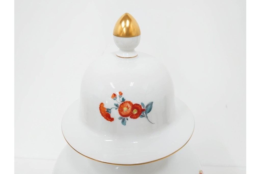 ドイツ製　Meissen(マイセン)　フラワーブーケ　高さ約53cm　華やかな蓋付きフラワーベース　外箱付き　(R-089689)