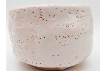 人間国宝 鈴木蔵　志野(志埜)焼　直径約14cm(4.6寸)　やわらかな白釉が趣深い茶碗　二重箱　共箱・共布付き　(R-089692)