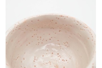 人間国宝 鈴木蔵　志野(志埜)焼　直径約14cm(4.6寸)　やわらかな白釉が趣深い茶碗　二重箱　共箱・共布付き　(R-089692)