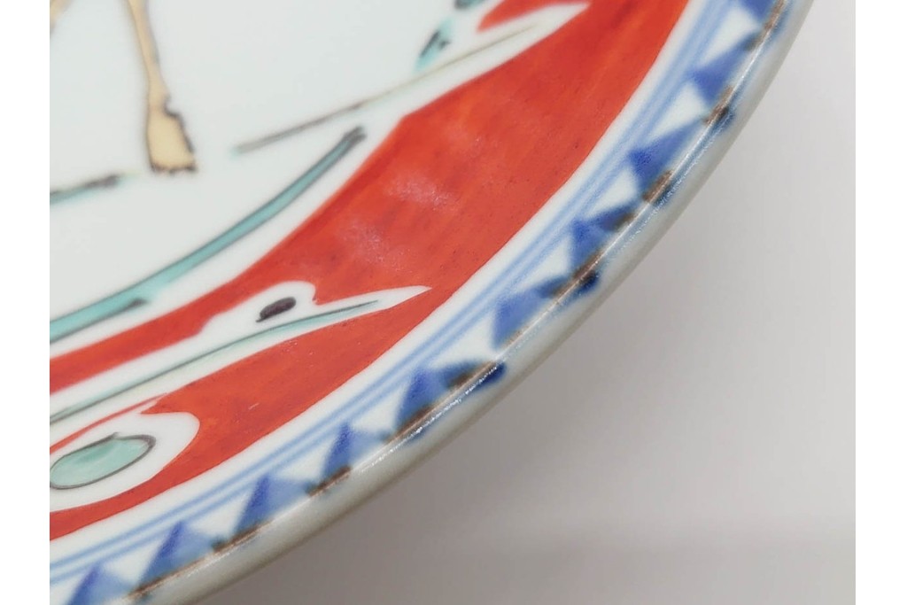 宮崎祐輔　有田焼　直径約23cm(7.5寸)　色絵楽人駱駝の平鉢　共箱付き　(R-089696)
