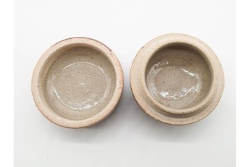 人間国宝 濱田庄司(浜田庄司)　益子焼　落ち着いた佇まいの香合　共箱付き　(R-089698)