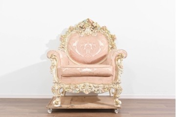 中古　SILIK(シリック)　ロココ調　優美な花柄と曲線装飾が華やかな1人掛けソファ　定価約110万円　(R-089709)