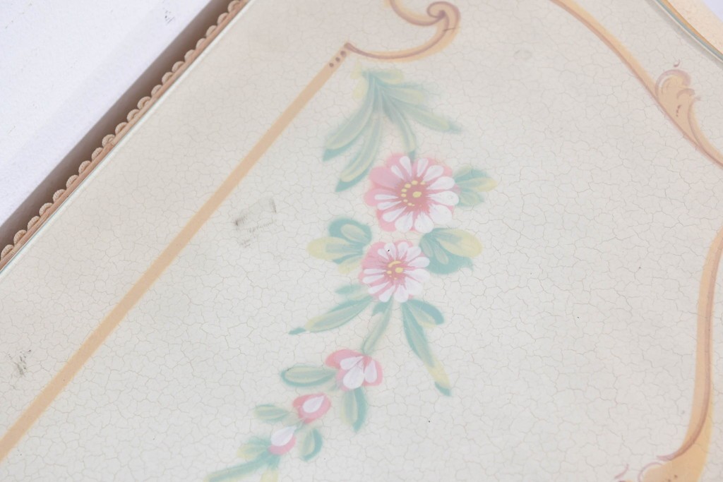 中古　美品　SILIK(シリック)　ロココ調　優美な花柄とゴールドの装飾が華やかな引き出し付きコンソールテーブル　現行定価約180万円　(R-089712)