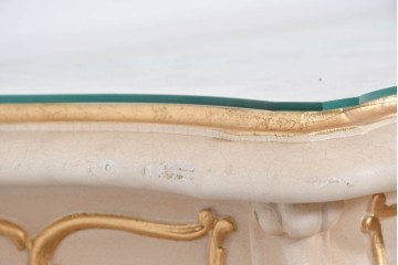中古　美品　SILIK(シリック)　ロココ調　優美な花柄とゴールドの装飾が華やかな引き出し付きコンソールテーブル　現行定価約180万円　(R-089712)