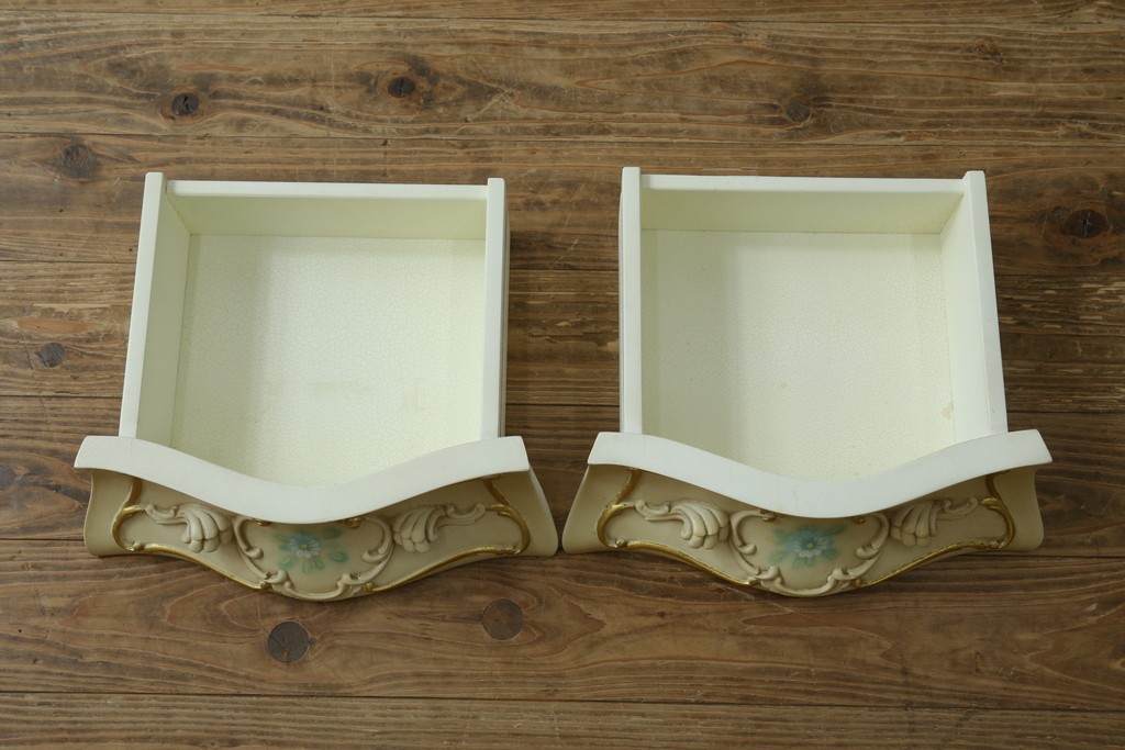 中古　美品　SILIK(シリック)　ロココ調　優美な花柄とゴールドの装飾が華やかな引き出し付きコンソールテーブル　現行定価約180万円　(R-089712)
