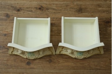 中古　美品　SILIK(シリック)　ロココ調　優美な花柄とゴールドの装飾が華やかな引き出し付きコンソールテーブル　現行定価約180万円　(R-089712)