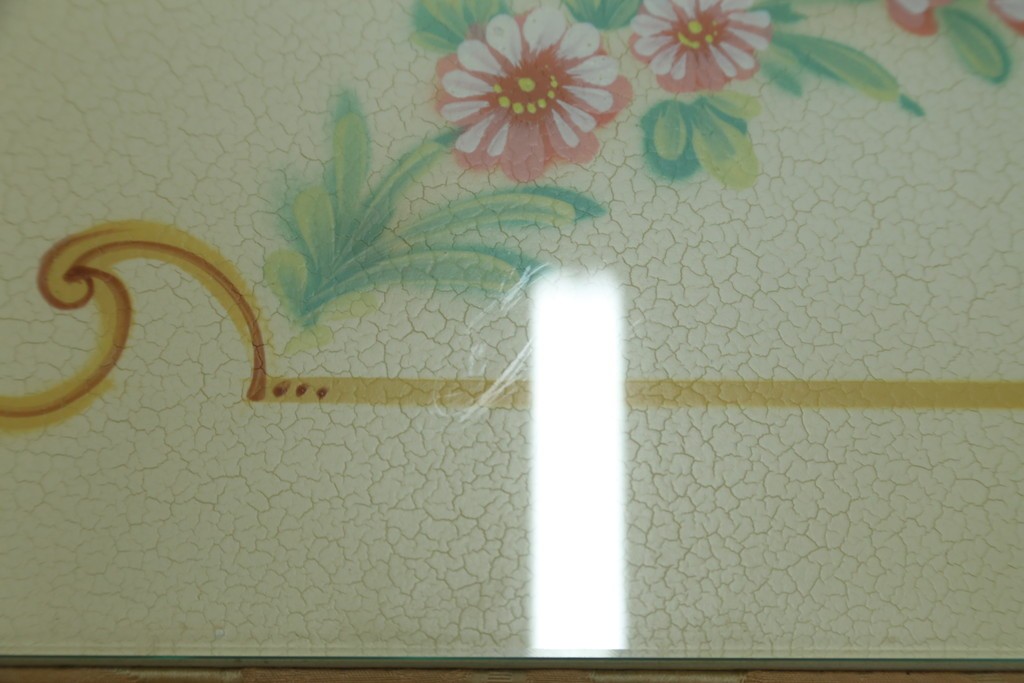 中古　美品　SILIK(シリック)　ロココ調　優美な花柄とゴールドの装飾が華やかな引き出し付きコンソールテーブル　現行定価約180万円　(R-089712)