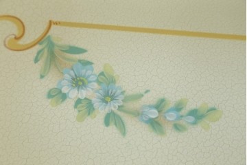 中古　美品　SILIK(シリック)　ロココ調　優美な花柄とゴールドの装飾が華やかな引き出し付きコンソールテーブル　現行定価約180万円　(R-089712)