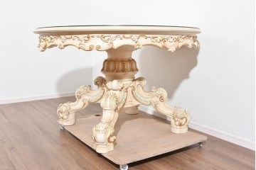 中古　美品　SILIK(シリック)　繊細なロココ調装飾が華やかなダイニングテーブル　定価約210万円　(R-089713)