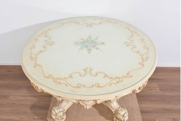 中古　美品　SILIK(シリック)　繊細なロココ調装飾が華やかなダイニングテーブル　定価約210万円　(R-089713)