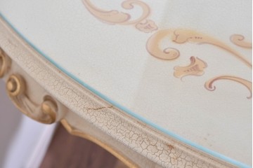 中古　美品　SILIK(シリック)　繊細なロココ調装飾が華やかなダイニングテーブル　定価約210万円　(R-089713)