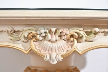 中古　美品　SILIK(シリック)　繊細なロココ調装飾が華やかなダイニングテーブル　定価約210万円　(R-089713)