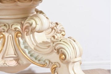 中古　美品　SILIK(シリック)　繊細なロココ調装飾が華やかなダイニングテーブル　定価約210万円　(R-089713)