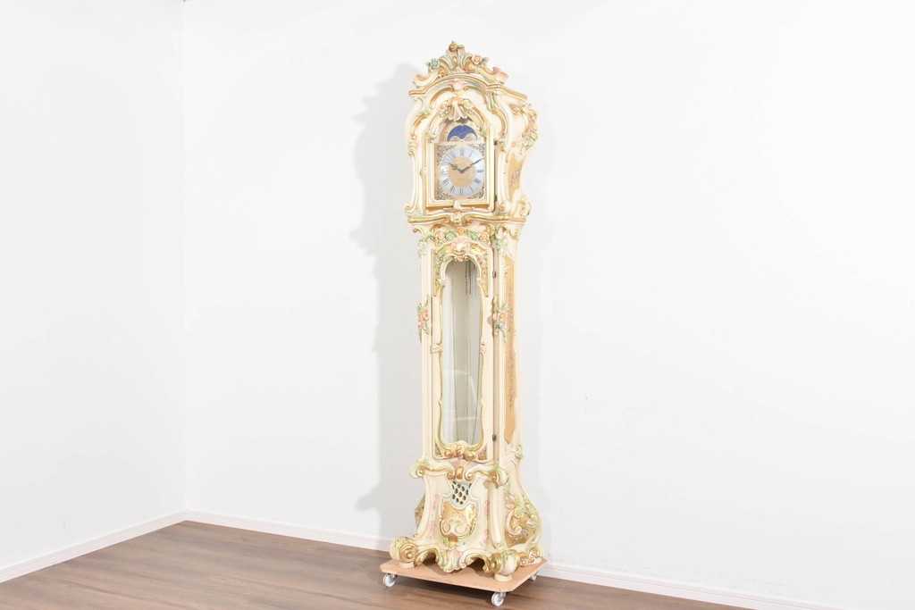 中古　イタリア　Franz Hermle(フランツ・ヘルムレ)社製ムーブメント搭載のホールクロック　定価約200万円　(R-089715)