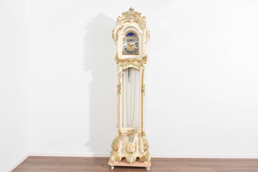 中古　イタリア　Franz Hermle(フランツ・ヘルムレ)社製ムーブメント搭載のホールクロック　定価約200万円　(R-089715)