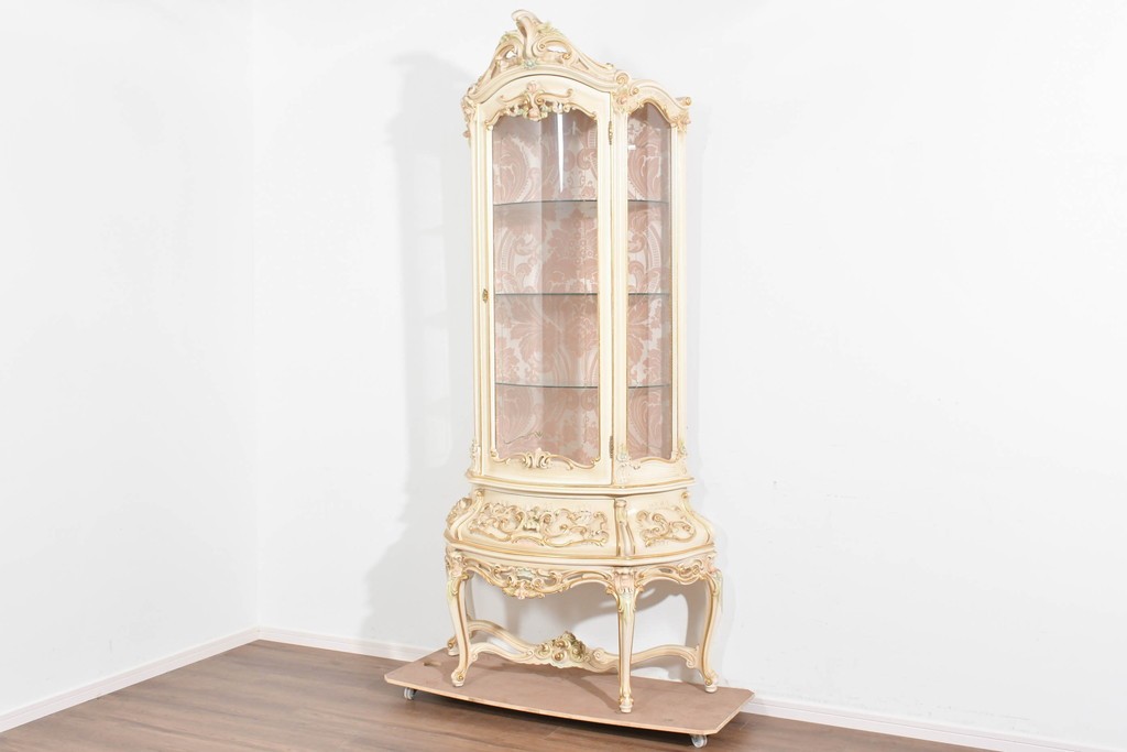 中古　美品　SILIK(シリック)　優美な装飾が華やかなロココ調キュリオケース　定価約170万円　(R-089716)