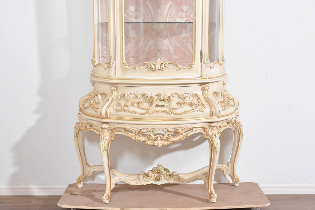 中古　美品　SILIK(シリック)　優美な装飾が華やかなロココ調キュリオケース　定価約170万円　(R-089716)