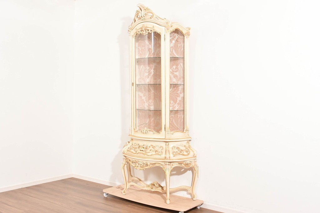 中古　美品　SILIK(シリック)　優美な装飾が華やかなロココ調キュリオケース　定価約170万円　(R-089717)