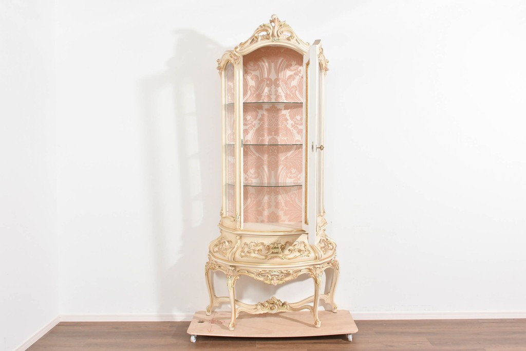 中古　美品　SILIK(シリック)　優美な装飾が華やかなロココ調キュリオケース　定価約170万円　(R-089717)
