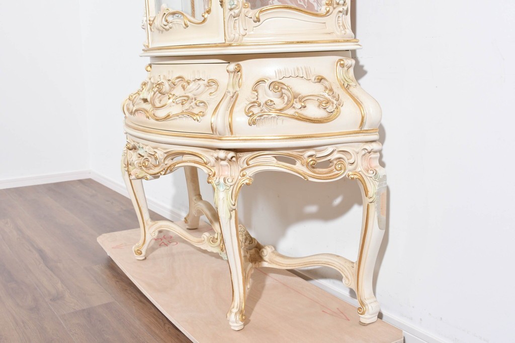 中古　美品　SILIK(シリック)　優美な装飾が華やかなロココ調キュリオケース　定価約170万円　(R-089717)