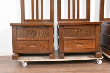 中古　美品　鉄刀木(タガヤサン)材　重厚な木目を楽しむ和モダンな囲炉裏テーブルと椅子4脚のセット　(R-089720)