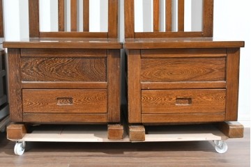 中古　美品　鉄刀木(タガヤサン)材　重厚な木目を楽しむ和モダンな囲炉裏テーブルと椅子4脚のセット　(R-089720)