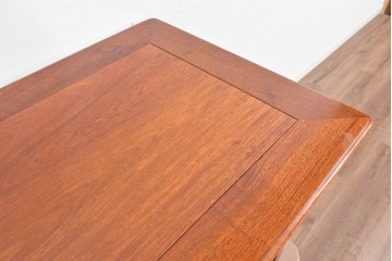 中古　美品　花梨(カリン)無垢材　多機能デザインが魅力の彫刻入りモンクスベンチ　(R-089721)