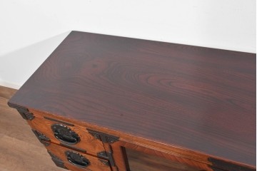 中古　美品　岩谷堂箪笥　重厚な黒金具が映えるテレビ台　(R-089730)