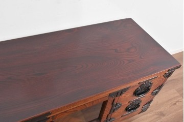 中古　美品　岩谷堂箪笥　重厚な黒金具が映えるテレビ台　(R-089730)