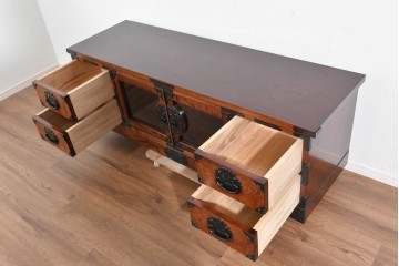 中古　美品　岩谷堂箪笥　重厚な黒金具が映えるテレビ台　(R-089730)