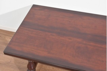 中古　美品　松本民芸家具　重厚な挽物脚が目を引くC型センターテーブル　(R-089733)