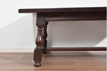 中古　美品　松本民芸家具　重厚な挽物脚が目を引くC型センターテーブル　(R-089733)