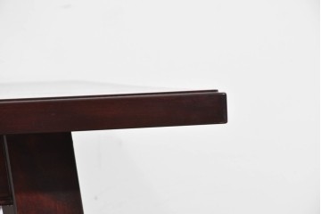 中古　美品　松本民芸家具　重厚な挽物脚が目を引くC型センターテーブル　(R-089733)