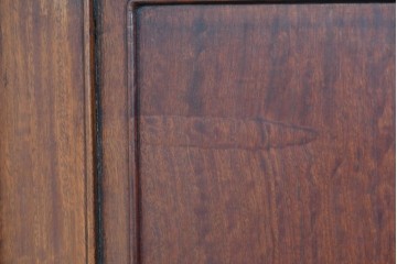 中古　美品　高級品　花梨(カリン)材　山水風景の彫刻が美しい衝立　(R-089734)