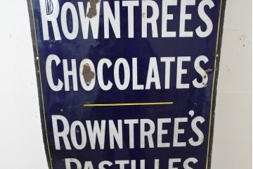 イギリスアンティーク　Rowntree's(ラウントリーズ)　英国菓子メーカーのクラシックな広告ホーロー看板　(R-089744)