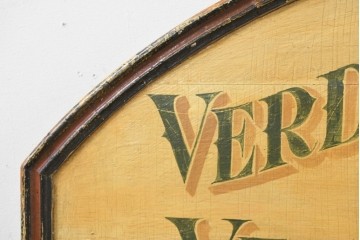 イタリアヴィンテージ　1950年から1970年頃　著名工房ペイント作品　ビストロの店舗什器としておすすめ!　野菜と農園風景を描いた青果店風ペイント看板　(R-089746)