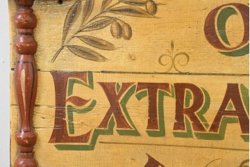 イタリアヴィンテージ　1950年から1970年頃　著名工房ペイント作品　Filippo Berio(フィリッポ・ベリオ)のレトロなペイント看板　(R-089747)