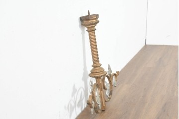 フランスアンティーク　アイアン製　蔦の葉装飾のクラシカルな吊り下げオーナメント　(R-089768)